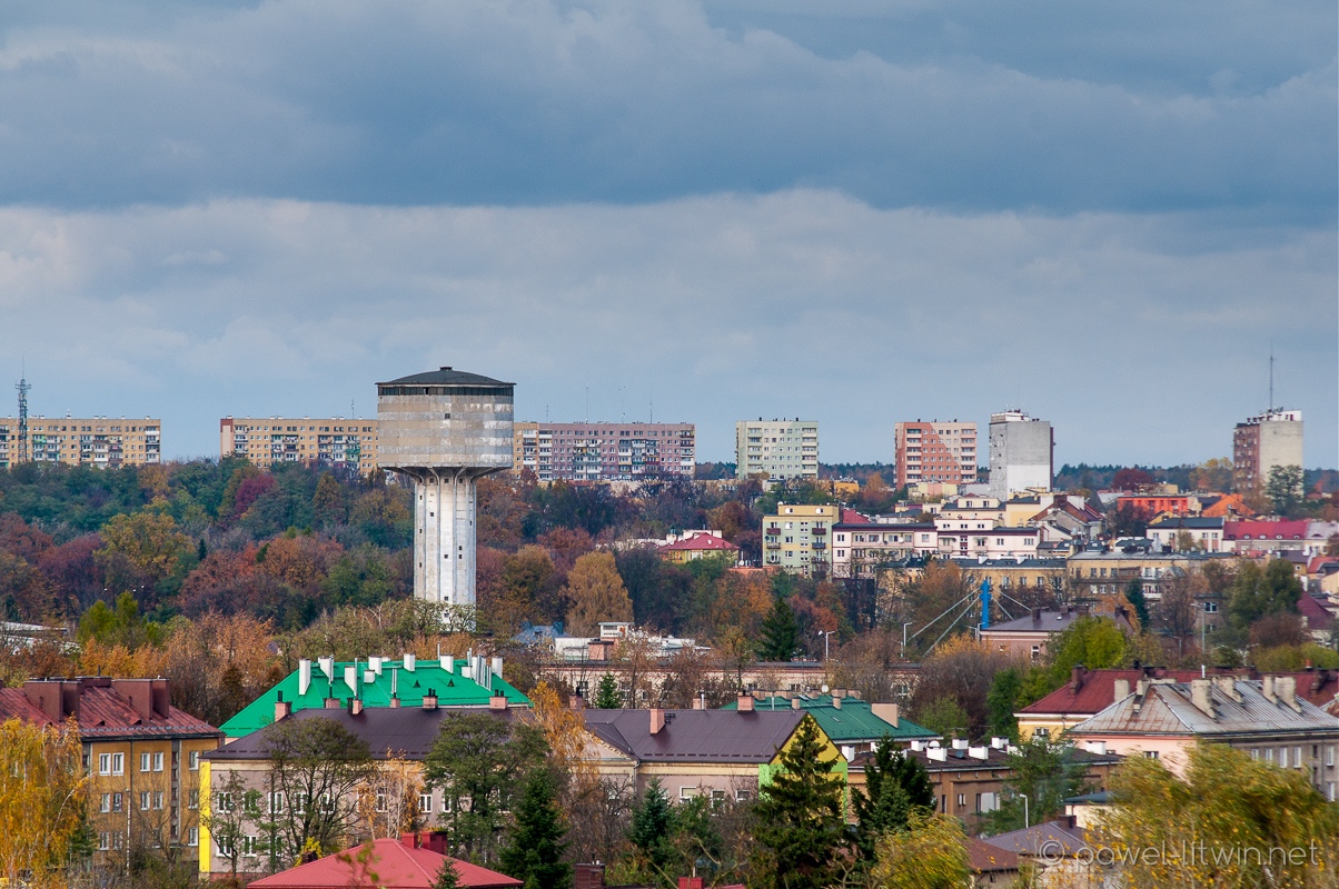 Panorama Ostrowca Świętokrzyskiego z okolicznych wzgórz, 13.10.2016